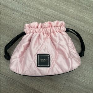 Victoria's Secret Pink Quilted Satin Drawstring Pouch